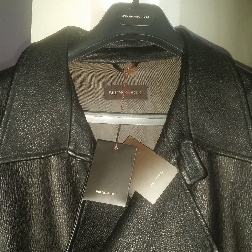 Bruno Magli Men's Deerskin Leather Coat